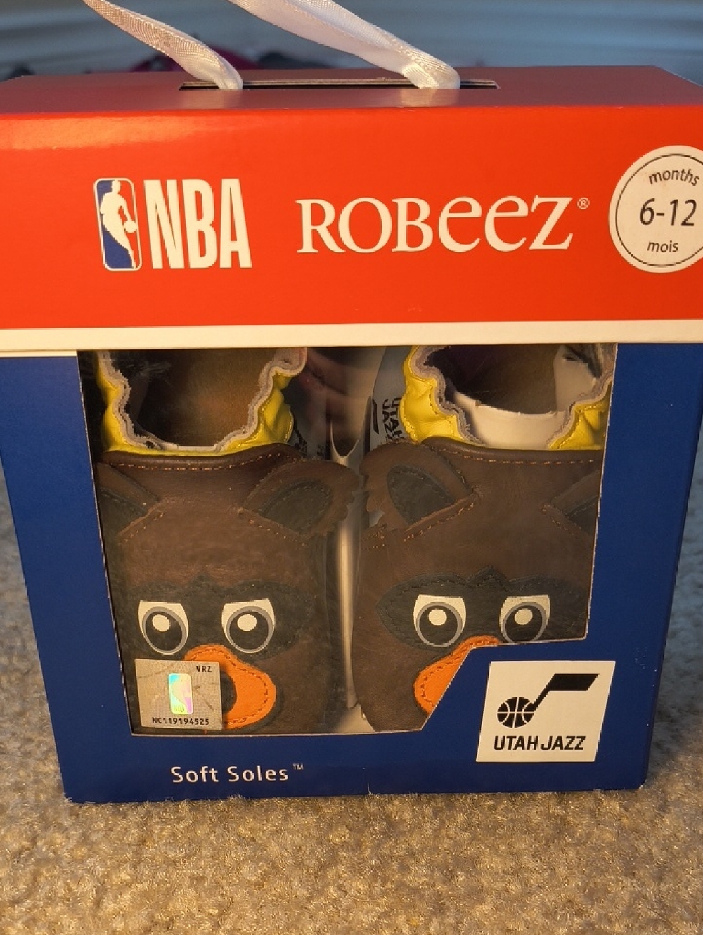 Robeez Utah Jazz Brown and Orange Baby Soft Soles Size 6-12M 06